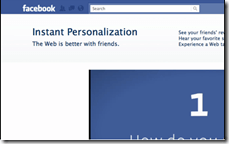 Facebook Instant personalisation - opens in new window