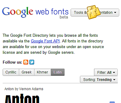Google Font Library