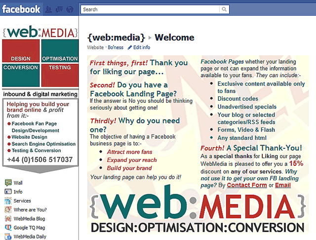 WebMedia Fan Landing Page