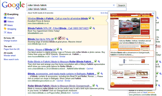 Google PPC instant preview