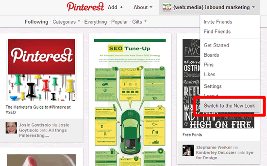 Pinterest New Look Link