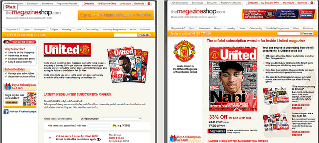 Manchester United Subscription Page